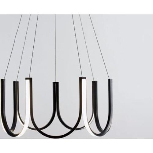 Postmodern Minimalist Living Room Atmosphere Coffee Shop Nordic Creative Restaurant Led Chandelier Shopping Mall White/Gold