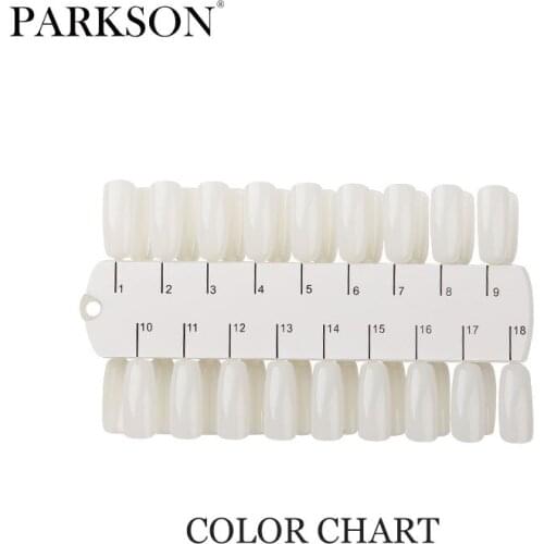 Parkson False Nail Tip 36PCS/Set Display Showing Nail Chart For Acrylic Gel Polish Practice Tool Natural Color Card Maincure Art