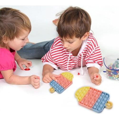 Desktop Fun Ice Cream Shaped Push Bubble Silicone Toys Children Adult Stress Reliever Fidget Squeeze Board Game Dropshipp