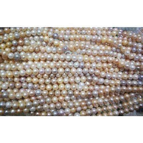 Genuine AAA Natural Pearl 11mm white pink purple round freshwater pearl loose beads DIY gift one strands Hole Approx 1mm