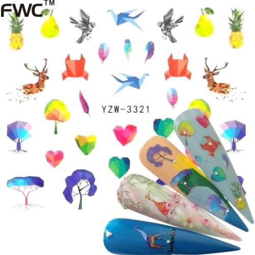 ZKO 2021 New Fashion Nails Art Manicure Decals Florals Flower Design Water Transfer Stickers For Nails Tips Beauty