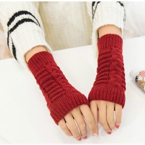 Hand massage Women Winter Gloves Warmth Knitted Arm Finger-less Gloves Long Stretchy Mittens Men Women Winter Hand Arm Warm