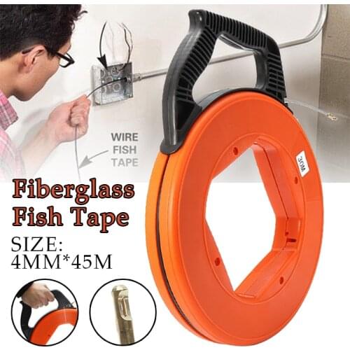 4mm Portable 30-40 Meter Fiberglass Fish Tape Fishing Tool Reel Puller Conduit Duct Rodder Pulling Wire Cable