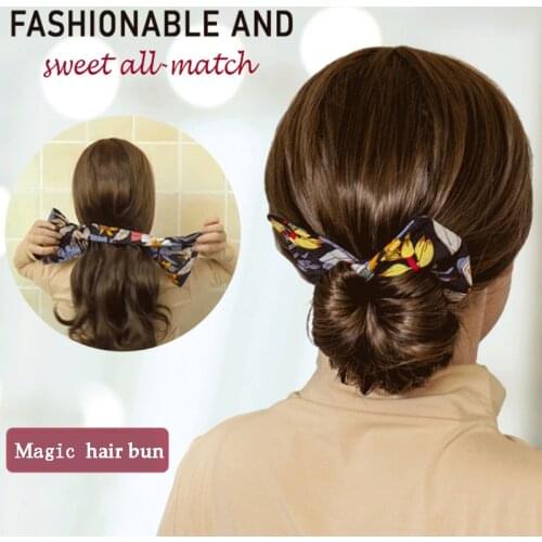 1 Pc Feeon Deft Bun Hair Bands Women Summer Hair Styling Headband Hair Twist French Vintage Stylish Hair Bun