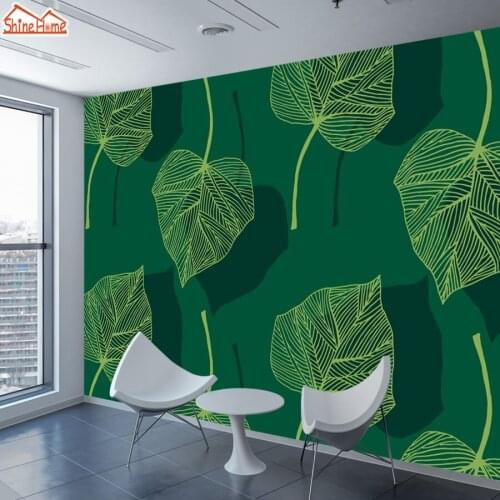 Nature Green Leaf Textured Mural Wallpaper Roll 3d Wallpapers for Living Room Wall Paper Papers Home Decor Vinyl Murals Rolls