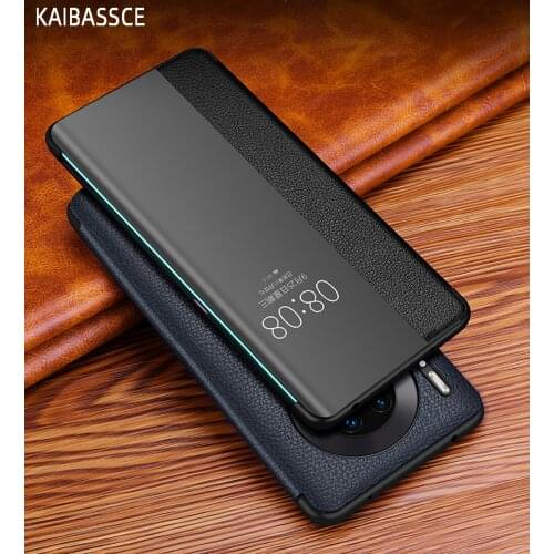 KAIBASSCE Luxury Business Leather lychee Pattern Smart Case For HuaWei P30 Pro Mate 40 Pro Mate 30 Pro Mate30 RS Cover