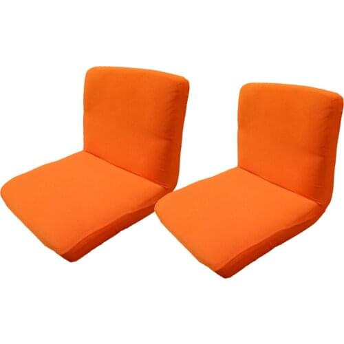 2xOrange Removable Dining Low Back One-piece Chair Seat Cover Slipcover