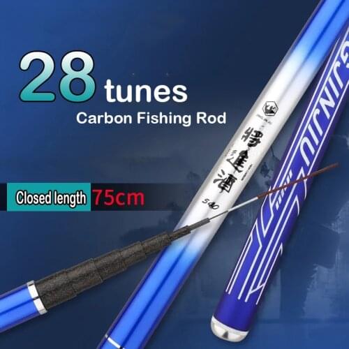 Blue Violent Powerful Fishing Rod 7m 8m 9m 10m Carbon Long Carp Rod Challenge Max Drag 10kg Light Hand Rod Stream Fishing Rod