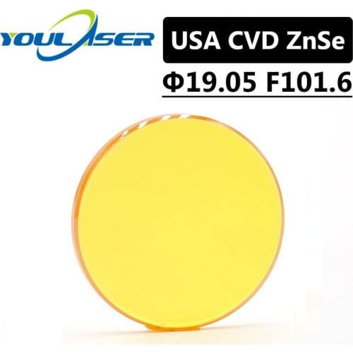 USA CVD ZnSe Laser Focus Lens Dia. 19.05mm FL 101.6mm 4" for CO2 Laser Engraving Cutting Machine