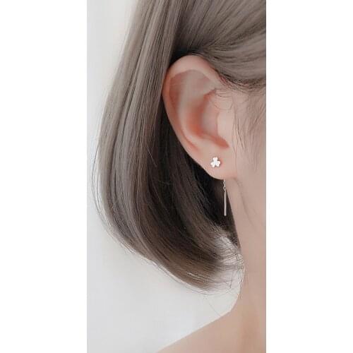 Drop Earrings For Women Lucky Clover New Fashion Jewelry Daily Temperament Cute Korea Hot Sale Student Girl Dangle Ear Line Gift