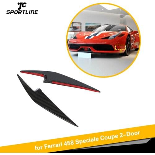 Carbon Fiber Front Bumper Splitters Fins Canards for Ferrari 458 Speciale 2014 2015