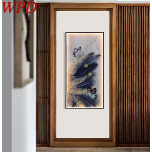 WPD Modern Wall Lamps Feather Figure LED Sconces Rectangle Mural Light Creative Home For Aisle