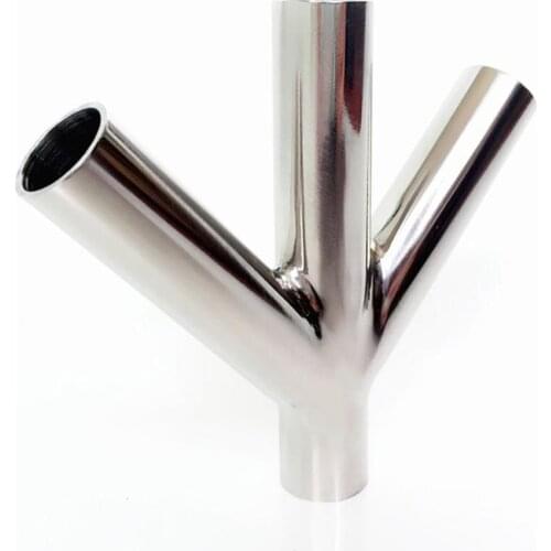 102mm 4" Pipe OD Butt Welding Oblique Y-Shaped 4 Way SUS 304 Stainless Sanitary Fitting Spliter Homebrew Beer Wine