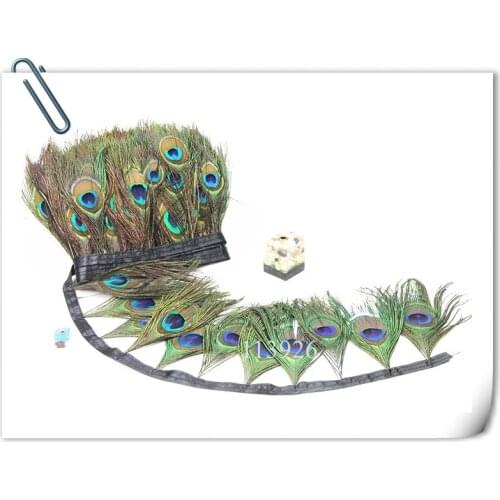 1 yard peacock Feather Strip/ribbon Wedding peacock Feather Boa , Burlesque Fancy Dress,party decoration ,feather headdress