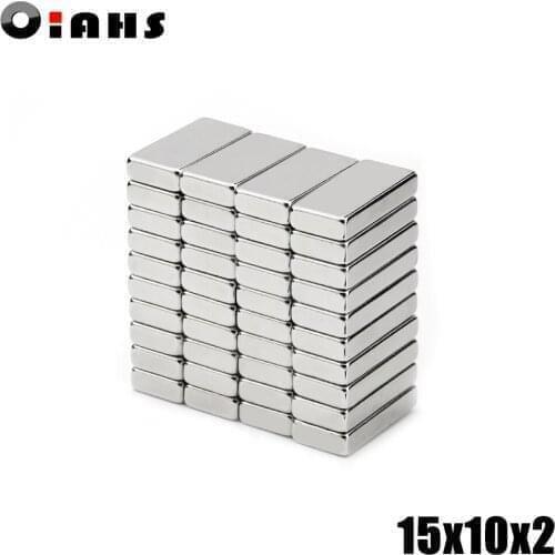 10Pcs 15x10x2 Neodymium Magnet 15*10*2 mm N35 NdFeB Block Super Powerful Strong Permanent Magnetic imanes Block
