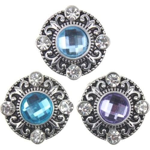 10pcs/lot 18MM New Fashion crystal snap button rhinestone snap jewelry fit button bracelet necklace jewelry