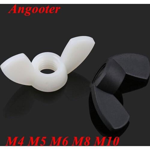 10pcs M4 M5 M6 M8 M10 Nylon Wing Nuts DIN315 Hand Nut Wingnut Butterfly Nut Ingot Plastic Thumb nut