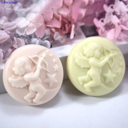 3d Round Cupid Handmade Soap Silicone Mould DIY Oval Soap Mold Soap Making Supplies Fondant Cake Chocolate Mold Cake Decor