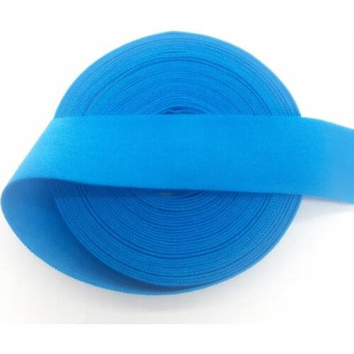 5Yards/lot 20mm 3/4" Sky blue FOE Fold Over Elastic Spandex Satin Band Lace Dress Sewing Trim