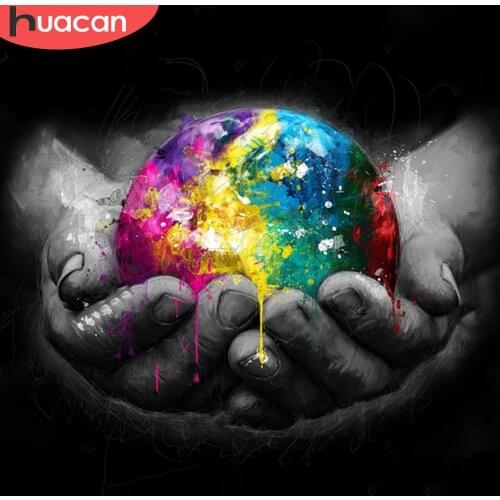 HUACAN 5D DIY Diamond Painting Hand Mosaic Rhinestones Pictures Wall Art Diamond Embroidery Landscape Home Decor Handicraft
