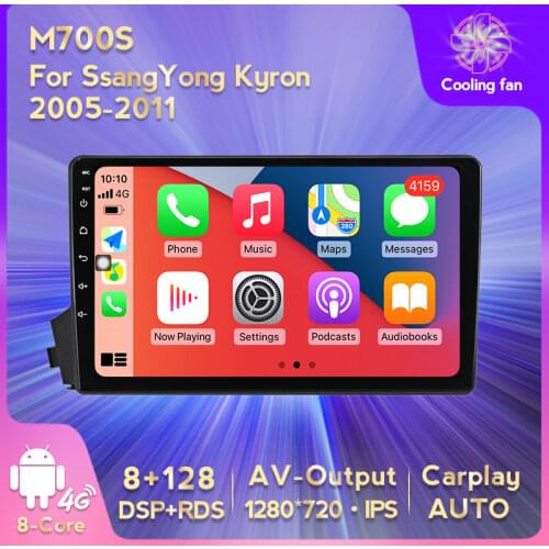 WIFI+4G LTE 9 Inch Car Radio for Ssang Yong Ssangyong Actyon Kyron Multimedia Video Player with Carplay DSP 2 Din Bluetooth NAVI