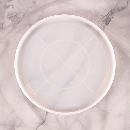 Large Round Resin Coaster Molds DIY Silicone Tray Fruit Tea Cup Mat Geode Agate Platter Dish Epoxy Resin Mold Craft Tool