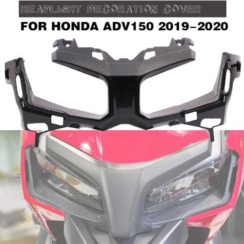 For Honda ADV150 ADV 150 2019-2020 Motorcycle Carbon Pattern Front Headlight Guard Protector Cover Decoration Cover Cap Fairing
