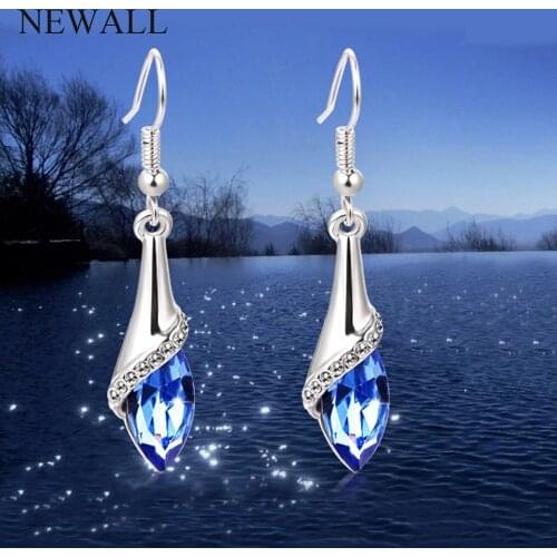 Exquisite Fashion Women Lady Earrings Colorful Crystal Marquise Teardrop Wedding Earrings Gift Jewelry Accessory Bijoux