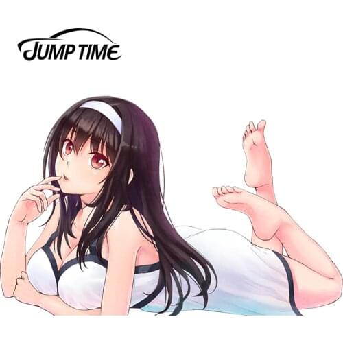 JumpTime 13cm x 8.3cm Cartoon Saenai Heroine no Sodatekata Sexy Beauty Anime Girl Car Windows Bumper Accessories Decals