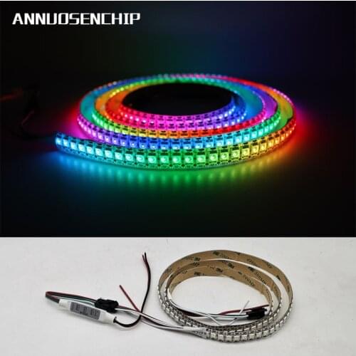 1 set controller + WS2812B LED Strip DC 5V Black White PCB Smart Addressable Pixel WS2812 IC 30/60/144 LEDs/M Bar RGB