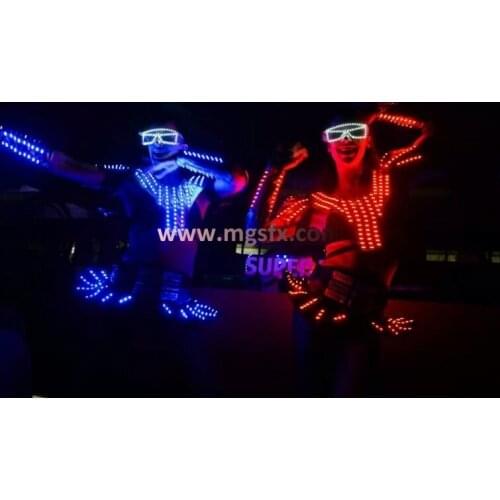 Free shipping girls led light costume/ RGB Sexy womens led dance suit / Light UP nightclub suit