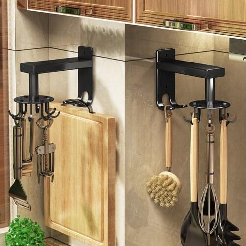 Kitchen Hook Storage Rack 360 Degrees Rotatable Cutlery Utensils Organizer Hooks Shelf Cupboard Storage Cabinet Hooks Rack