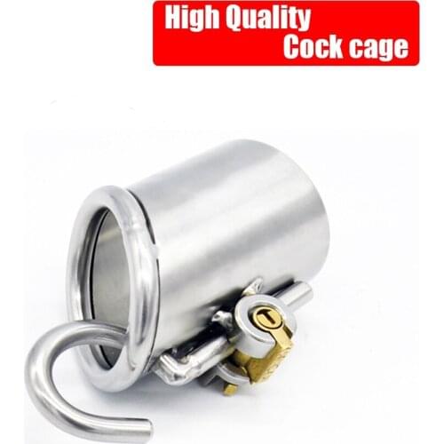 Stainless Steel Male PA Chastity Device Belt Penis Ring Bondage Slave Cock Cage Bird Lock Prevent Cheating Bdsm Sex Toy for Men