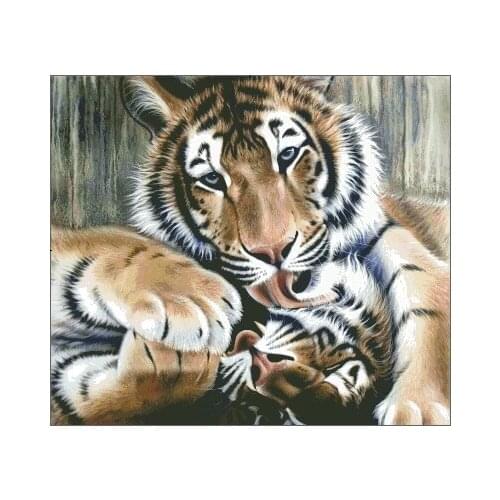 Tiger Head King of Animals Needlework Cross stitch Kits Top Quality 14CT Unprinted Embroidery Cross-Stitching DIY Handmade