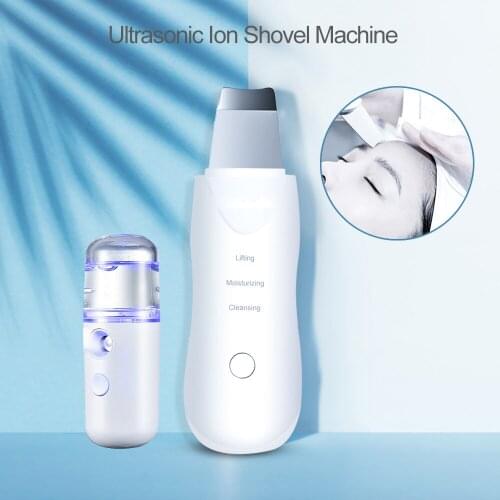 1+1 Kit) Skin Care Tools Skin Scrubber Facial Peeling Pore Cleaner Exfoliator Blackhead Remover Spa Nano Sparyer Face Steamer