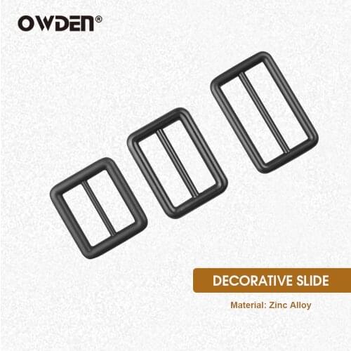 OWDEN 2Pcs Metal Tri-Glide Slider Adjustable Buckle for Bags Webbing