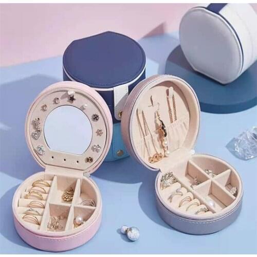 Portable Small Jewelry Box Princess European Style Jewelry Storage Box Travel Earrings Bracelet Necklace Ring Boxs Cosmetic Bags