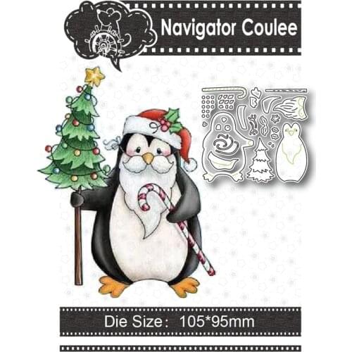 Christmas Metal Cutting Die Penguin Tree Scrapbook Stamping Clear Stamp Decoration Creative Embossing DIY Craft New Arrival 2021