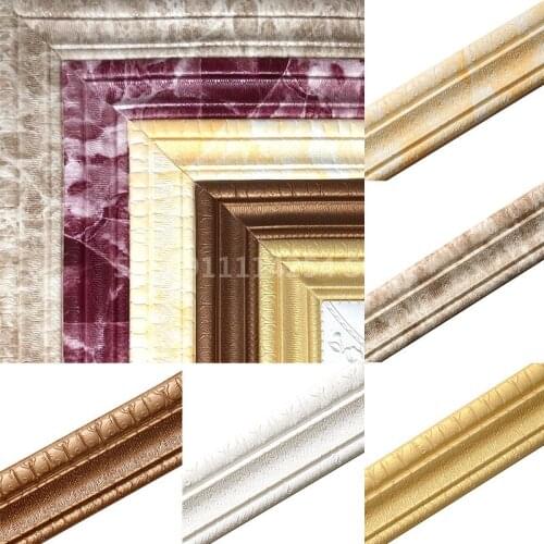 3D Foam Embossed Self Adhesive Waterproof Waist Line Wall Stickers Border Wallpaper Skirting Line Strip Baseboard Tiles Sticke