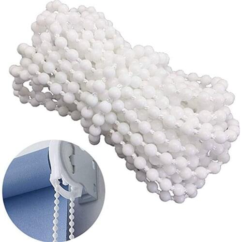 20M Roller and Roman Shade Blind Beaded Chain Cord White Plastic Roller Curtain Bead Rope Blind Beaded Cord for Roller Blind