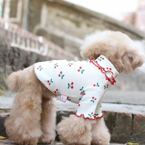 Pets Dogs Supplies Cute Straberry Printing Clothes Small Puppy Chihuahua Maltese Poodle Wear