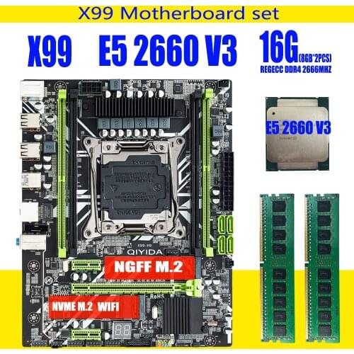 X99 motherboard set with Xeon E5 2640 V3 LGA2011-3 CPU 4PCS x 8GB =32GB 2400MHz DDR4 memory LGA2011-3 motherboard