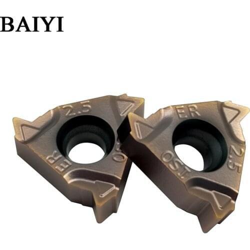 10pcs 16ER M 2.5ISO LF6018 Carbide Insert Thread Blade 16ERM 2.5ISO LF6018 cnc Lathe Ourter thread Turning Cutter Tool