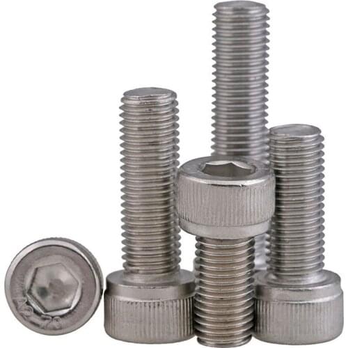 10PCS M6*0.75*8/10/12/14/16/18/20/25/30/35/40/50 m6 Stainless steel Fine thread hex hexagon socket cap head screw pitch 0.75mm