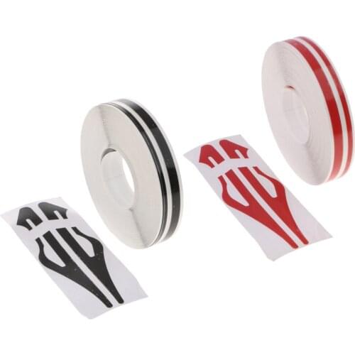 2 Pieces High Quality Stripe Tape Vinyl Decal Car Stickers Steamline Dual Line Black+Red