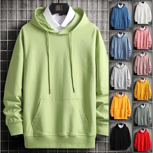 2021 Womens Hoodies Streetwear Harajuku Fashion Solid Color Hoodies Casual 100%Cotton Women Clothing Pullovers Sweatshirt Women