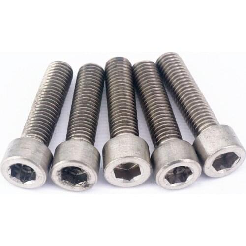 LOT 5 M10 Pitch 1.5mm Length 40mm TA2 GR2 Titanium Hex Socket Head Cap Screw Bolts Anti Acid Corrosion DIN 912