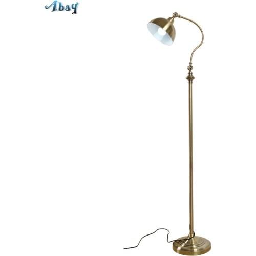 American Retro Metal Floor Lamps Standing Living Room Bedroom Bedside Sofa Study Reading Vertical Table Floor Lights Fixtures