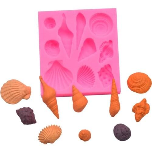 DIY Lovely Shell Starfish Conch Sea Silicone Fondant Mold Confectionery Cake Decorating Tools Soap Mold Chocolate Baking Moulds