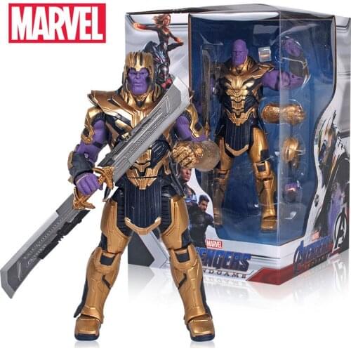 Original Marvel Avengers 4 Thanos Action Figure Toy Disney 8 Inch Avengers 4 Endgame Thanos Infinity Gauntlet Christmas Gifts